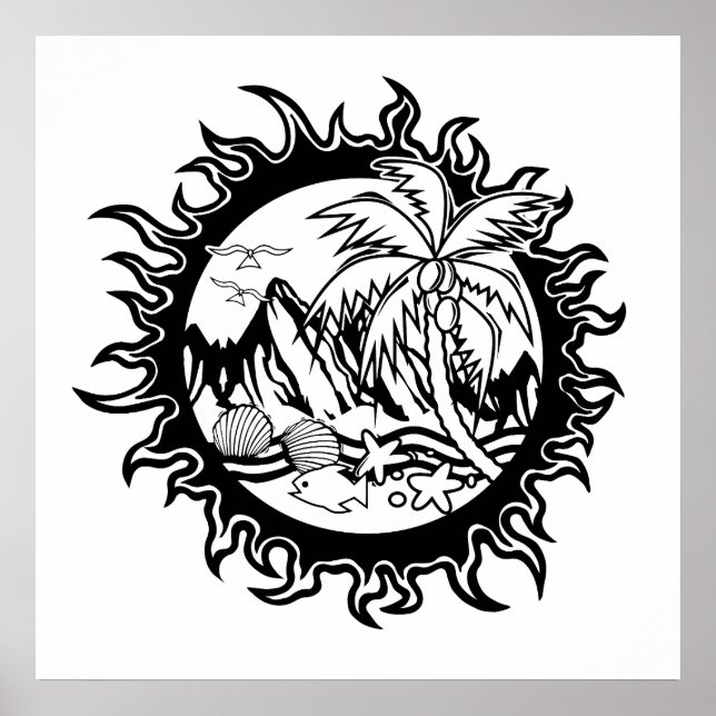 Póster Wanderlust Explorando lugares tropicales (Frente)