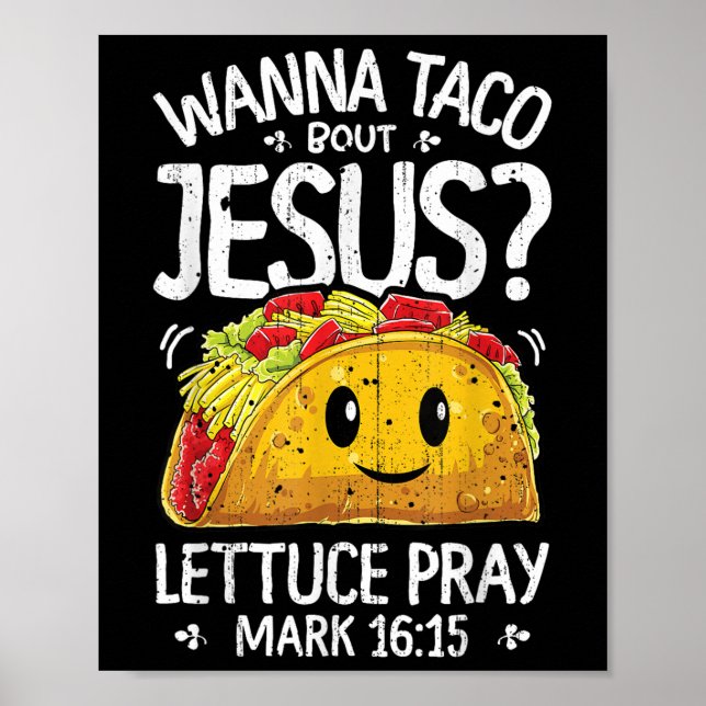 Póster Wanna Taco sobre Jesus Cinco De Mayo Mujeres Hombr (Frente)