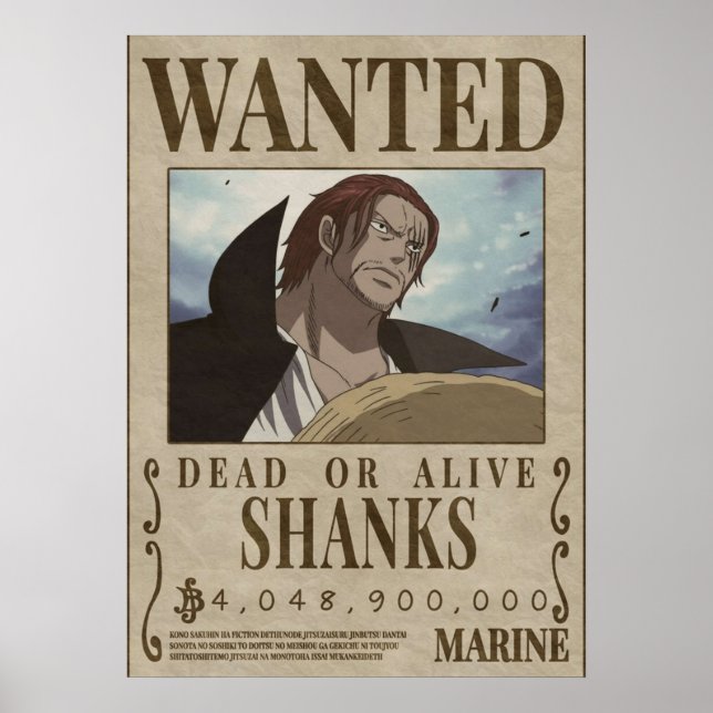 Póster Wanted Shanks shanks (Frente)