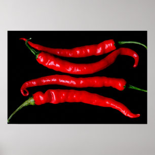 Póster Wapcn de Cuatro Chilies Rojas