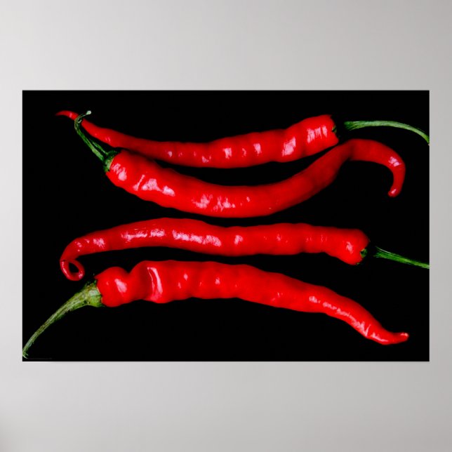 Póster Wapcn de Cuatro Chilies Rojas (Frente)