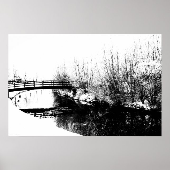 Póster Wapcn de la escena de invierno Bridge and Stream (Frente)