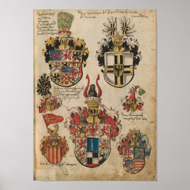 Póster Wappen der Bayerischen Ritterschaft 1482 t2 (Frente)