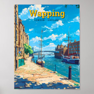 Póster Wapping London Inglaterra Viajes de época