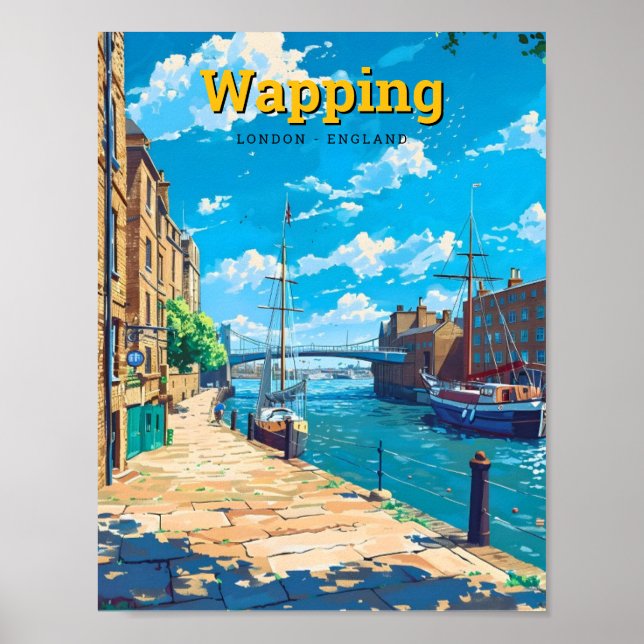 Póster Wapping London Inglaterra Viajes de época (Frente)