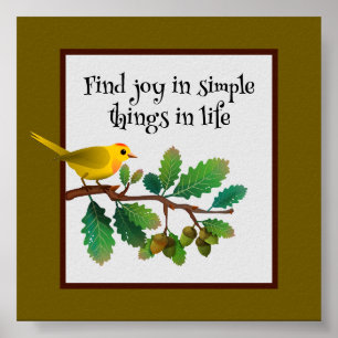 Póster Warbler Wisdom-Simple Joy Inspiration Poster