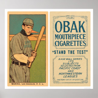 Póster Waring Los Angeles Baseball 1910