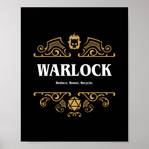 Póster Warlock Class Tabletop RPG Gaming
