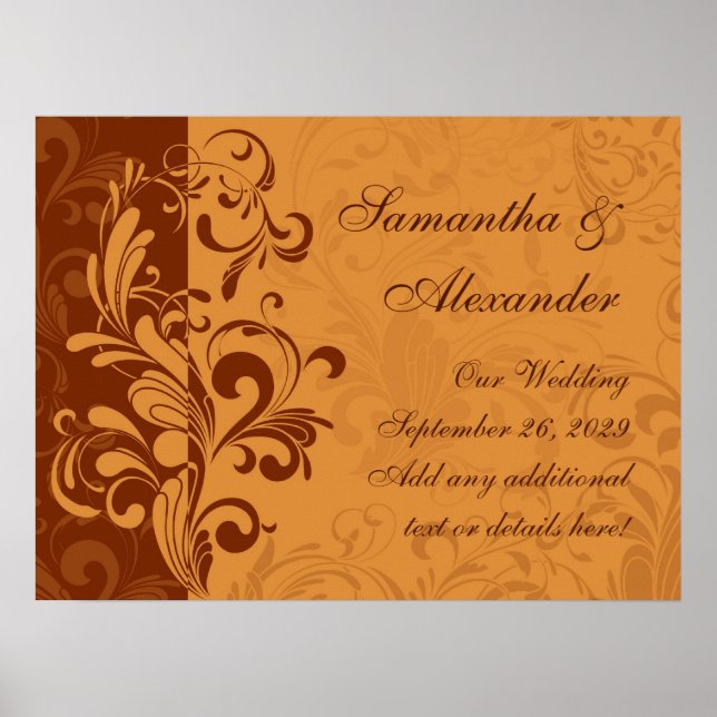 Póster Warm Golden Otumn Swirl (Frente)