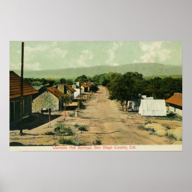 Póster Warners Hot Springs ViewCondado de San Diego, CA (Frente)