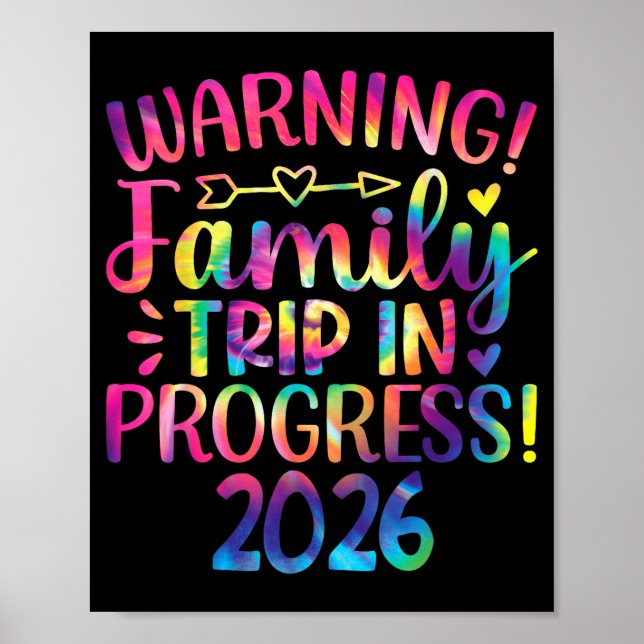 Póster Warning Family Trip In Progress 2026  (Frente)