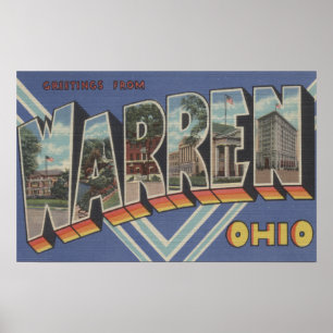 Póster Warren, OhioLarge Letter Scenes Warren, OH