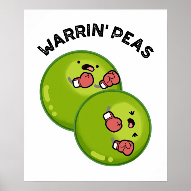 Póster Warrin Peace Funny Pea Pun (Frente)