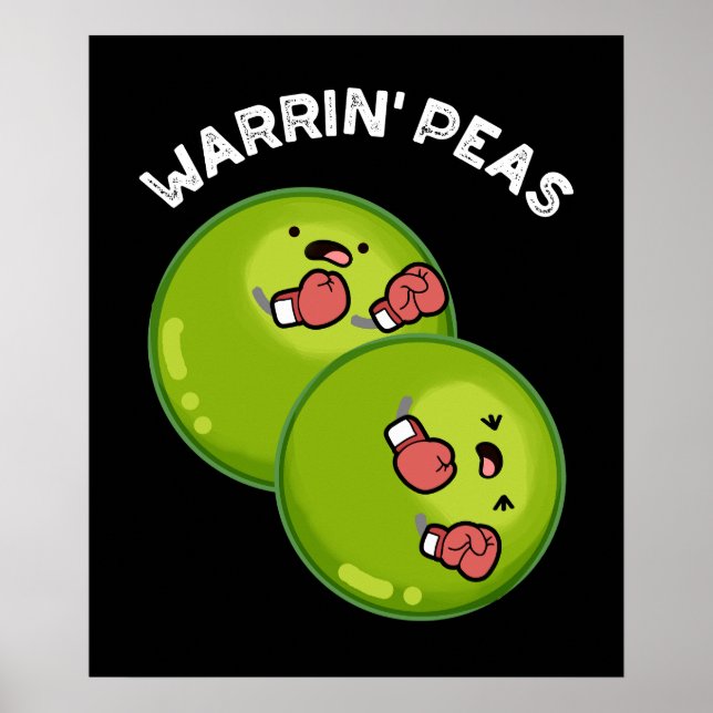 Póster Warrin Peace Funny Pea Pun Dark BG (Frente)