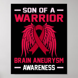 Póster Warrior Brain Aneurysm Awareness Month Simpatizant