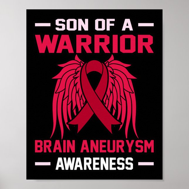 Póster Warrior Brain Aneurysm Awareness Month Simpatizant (Frente)