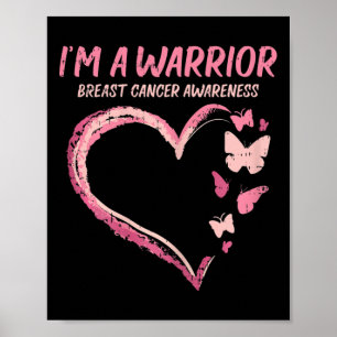 Póster Warrior Heart Butterfly Concienciación sobre el Cá