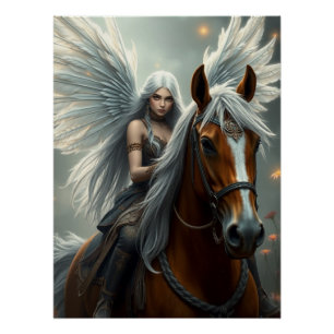 Póster Warrior Horse Fairy Fantasy Art