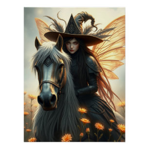 Póster Warrior Horse Fairy Fantasy Art