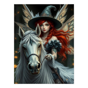 Póster Warrior Horse Fairy Fantasy Art