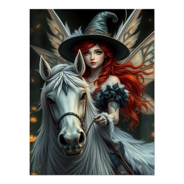 Póster Warrior Horse Fairy Fantasy Art (Anverso)