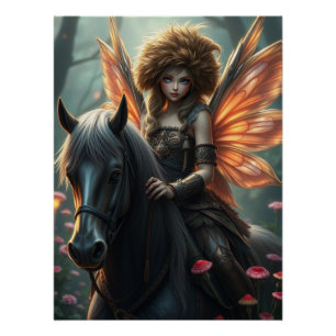 Póster Warrior Horse Fairy Fantasy Art