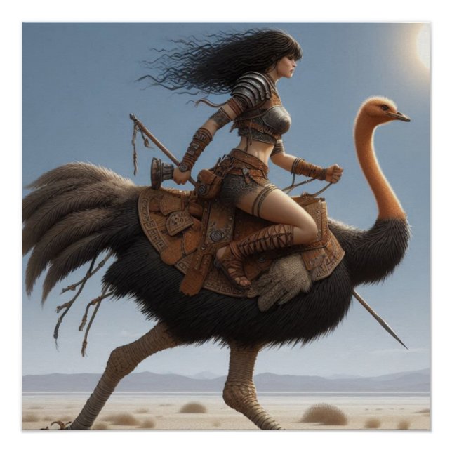 Póster Warrior Ostrich (Anverso)
