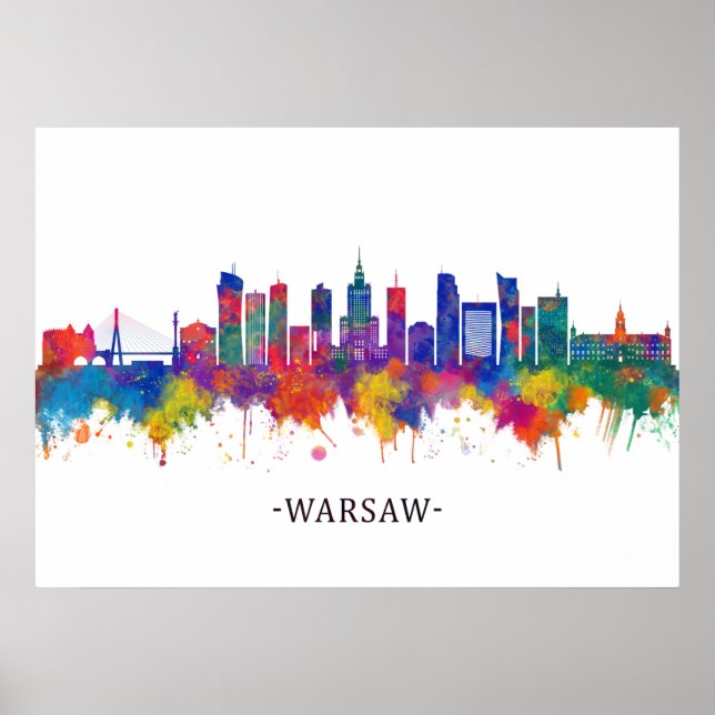 Póster Warsaw Poland Skyline (Frente)