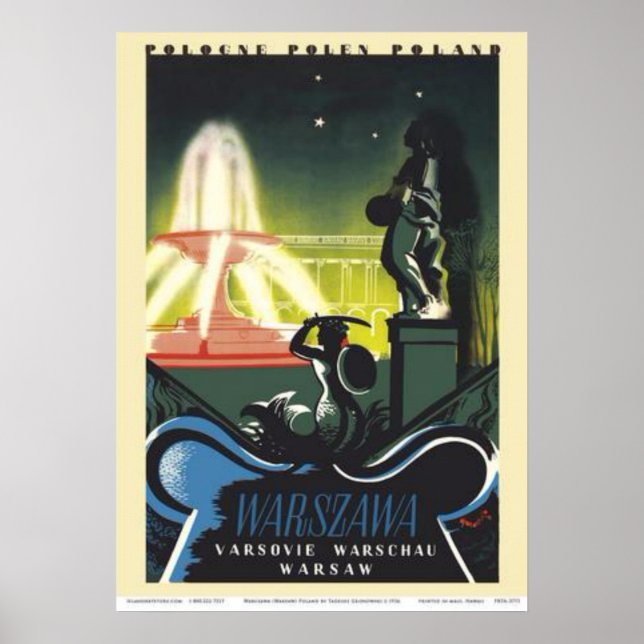 Póster Warszawa (Varsovia) Polonia - Saxon Palace Gardens (Frente)