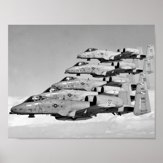 Póster Warthogs A-10 Volando En Formación (Frente)