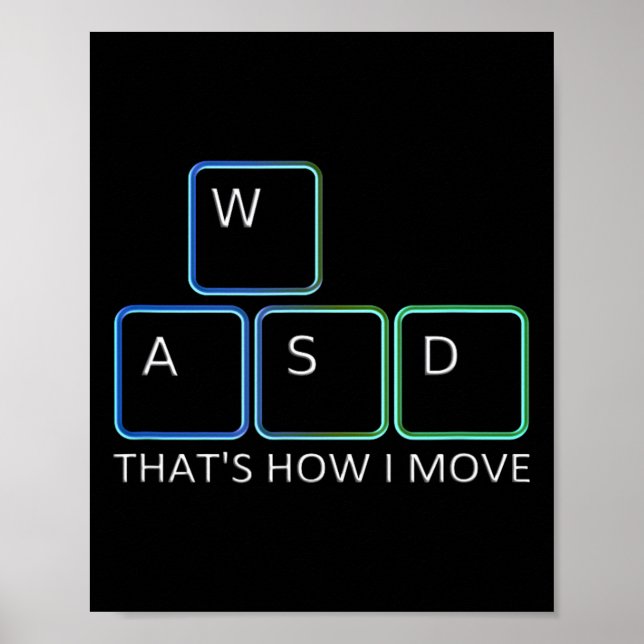Póster Wasd Gaming Design - Teclado Gráfico para Pc Icóni (Frente)