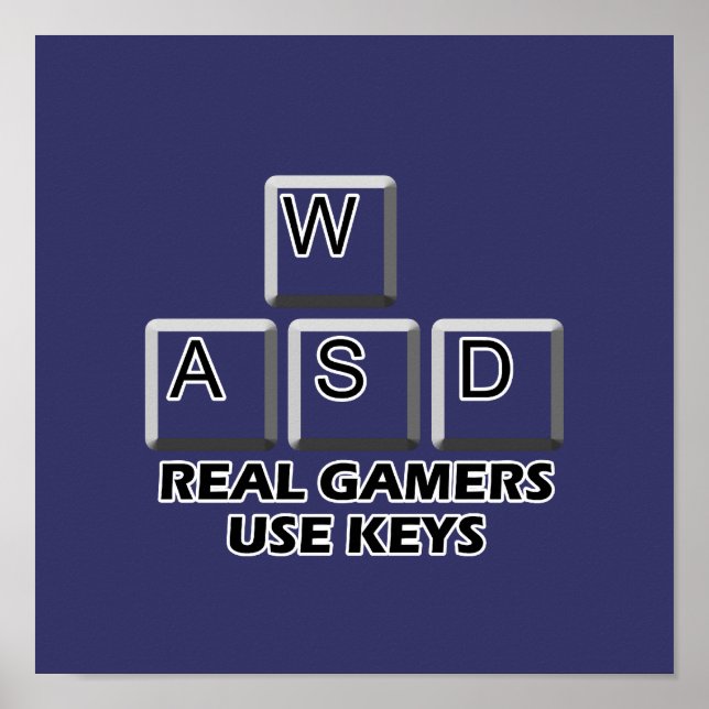 Póster WASD - Los jugadores reales utilizan las teclas (Frente)