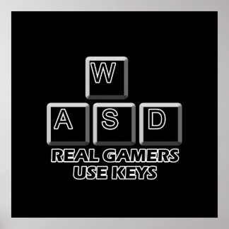 Póster WASD - Los jugadores reales utilizan las teclas