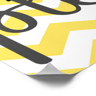 Póster Wash Your Hands Please - Chevron - Yellow Grey