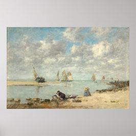Póster Washerwoman cerca de Trouville, Bella Artes Eugène