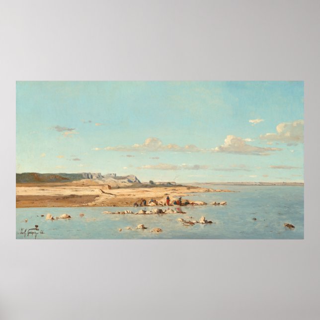 Póster Washerwomen - Charles-François Daubigny Fine Art (Frente)