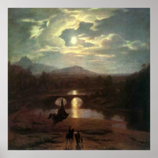 Póster Washington Allston/Monlit Landscape, 1809