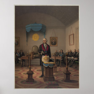 Póster Washington como albañil principal [1870]
