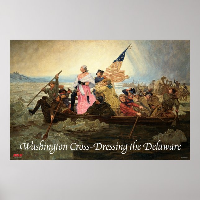 Póster Washington Cross-Dressing the Delaware Poster (Frente)