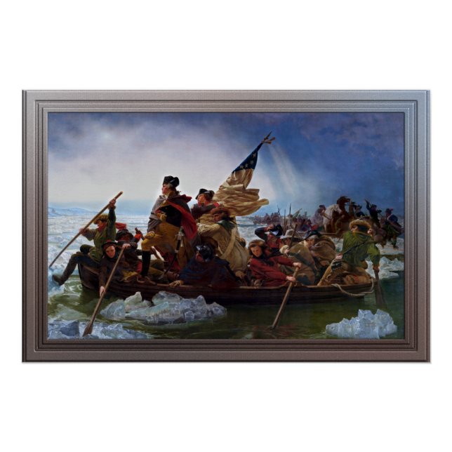 Póster Washington cruza la ciudad de Delaware, por Emanue (Anverso)