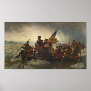 Póster Washington cruza la pintura de Delaware