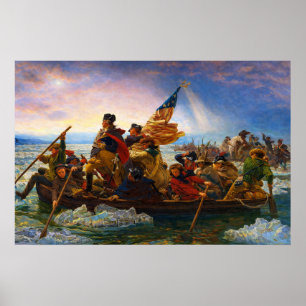 Póster Washington cruzando el Delaware de Emanuel Leutze