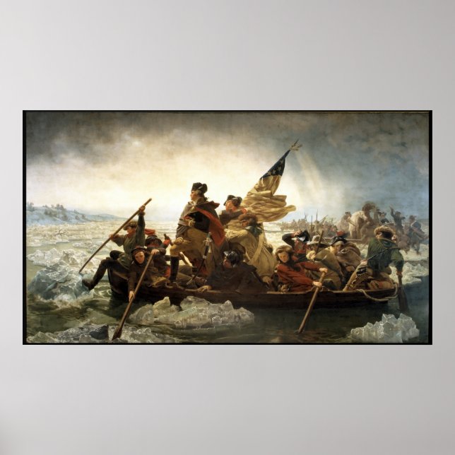 Póster Washington Cruzando El Delaware — Frontera (Frente)