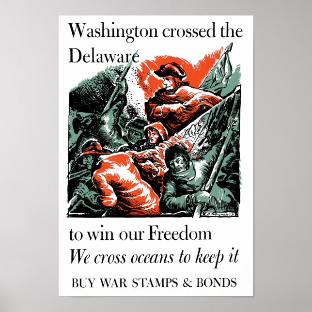Póster Washington Cruzó El Delaware — Segunda Guerra Mund (Frente)
