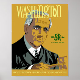 Póster Washington D. C.. Afiche de viaje estilo retro
