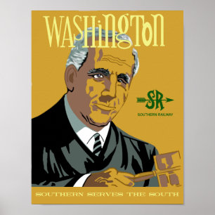 Póster Washington D. C.. Afiche de viaje estilo retro