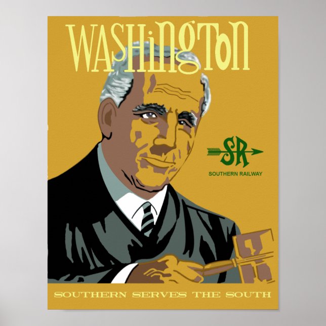 Póster Washington D. C.. Afiche de viaje estilo retro (Frente)