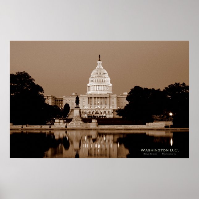 Póster Washington D.C. - El Capitolio (Frente)