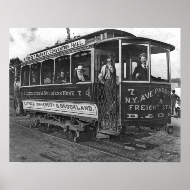 Póster Washington, D.C. Street Car 1890 (Frente)