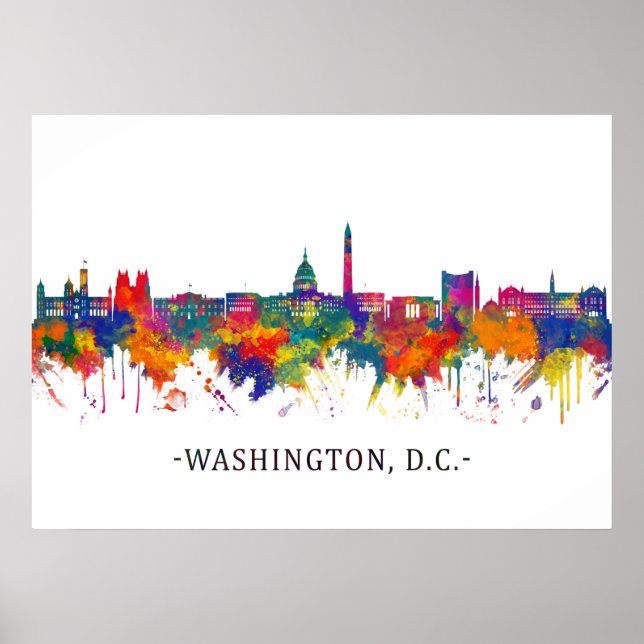 Póster Washington D.C. USA Skyline (Frente)